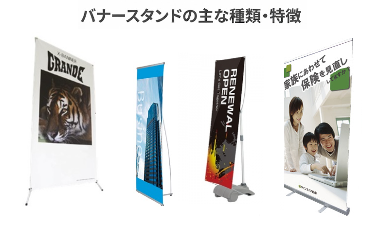 バナースタンドの主な種類･特徴のご案内です｡