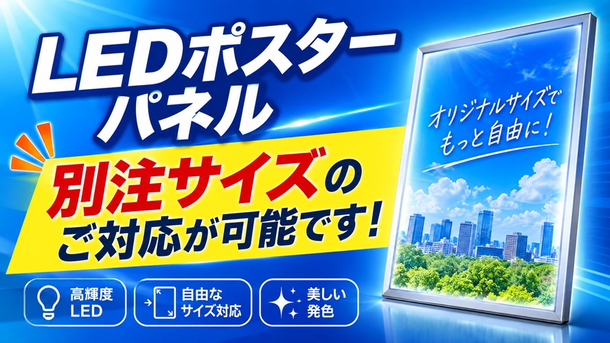 LEDポスターパネル､別注サイズのご対応が可能です！
